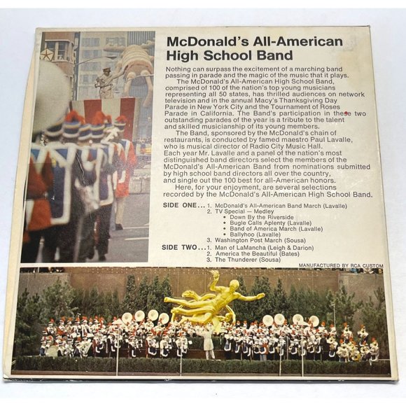 McDonald's All American High School Marching Band 45 Record Paul Lavalle VG+ - Picture 4 of 7